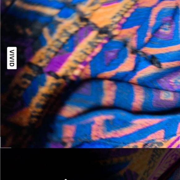 Lucky brand 3x Aztec design flowey blue and purple crop sleeved shirt / top blou - Picture 3 of 5